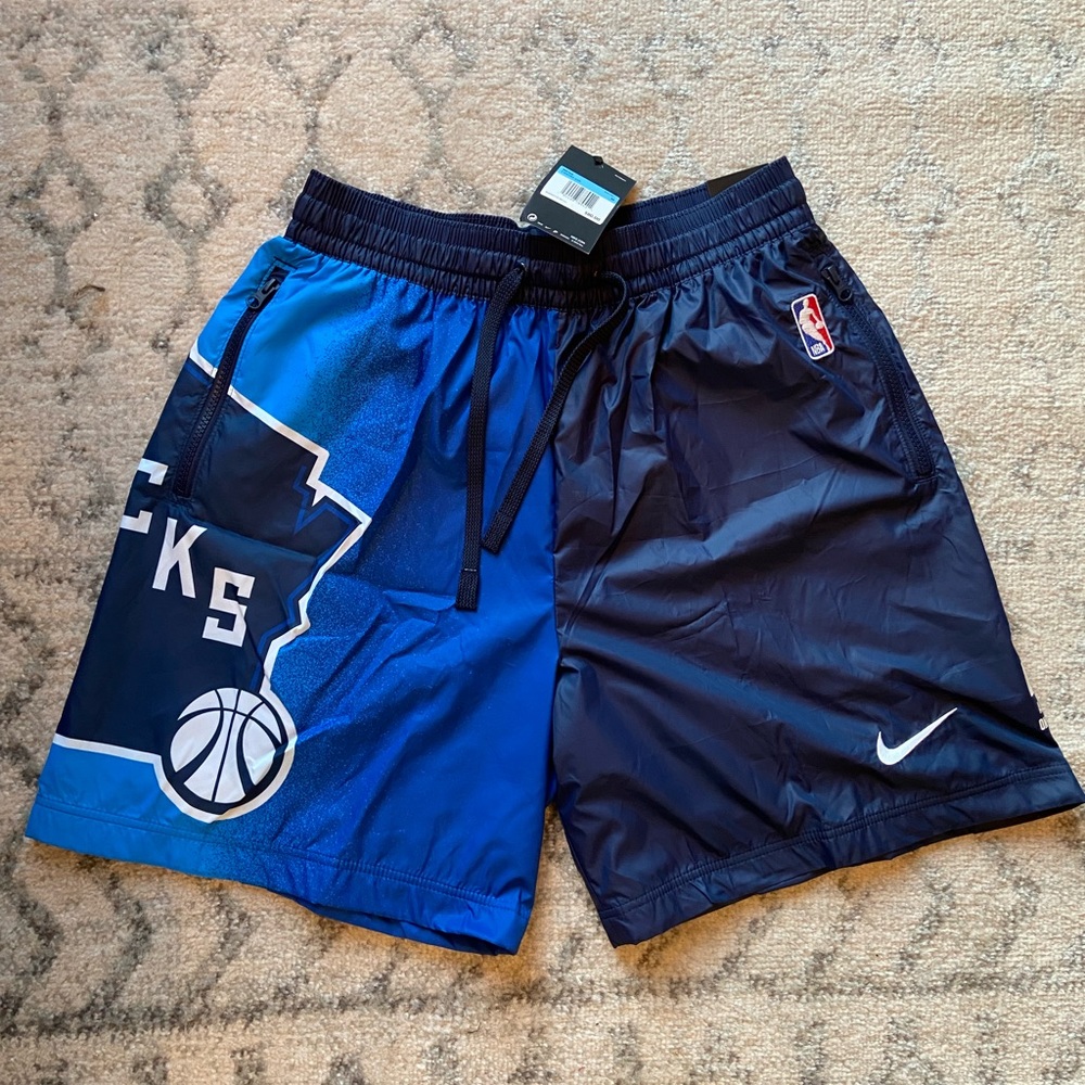 Men's Nike Blue Milwaukee Bucks City Edition Courtside Oversized Logo Shorts (M)
